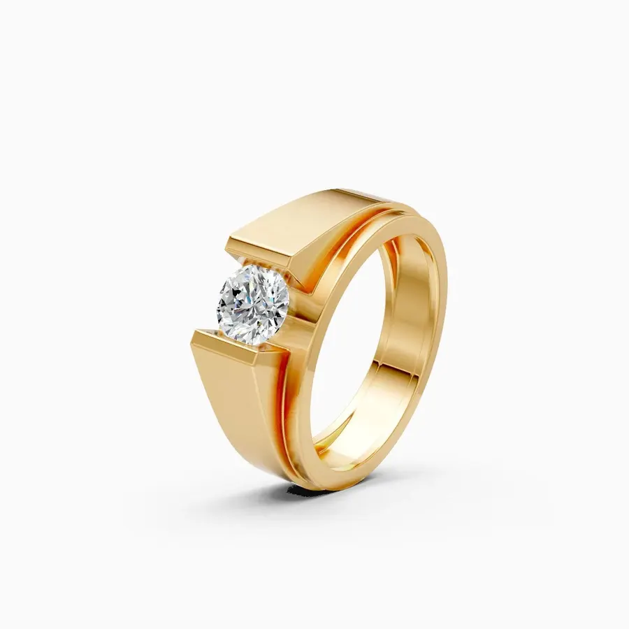 Basalt Bezel Solitaire Ring
