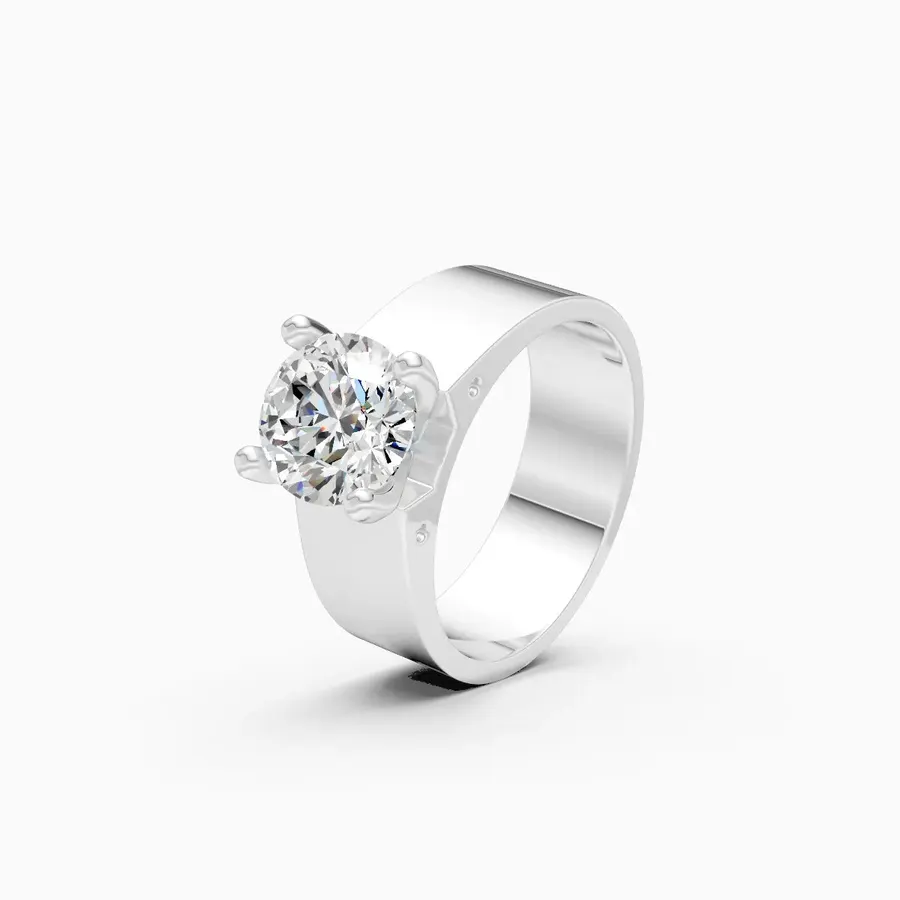 Basalt Two-Tone Solitaire Ring, 2.06 ct