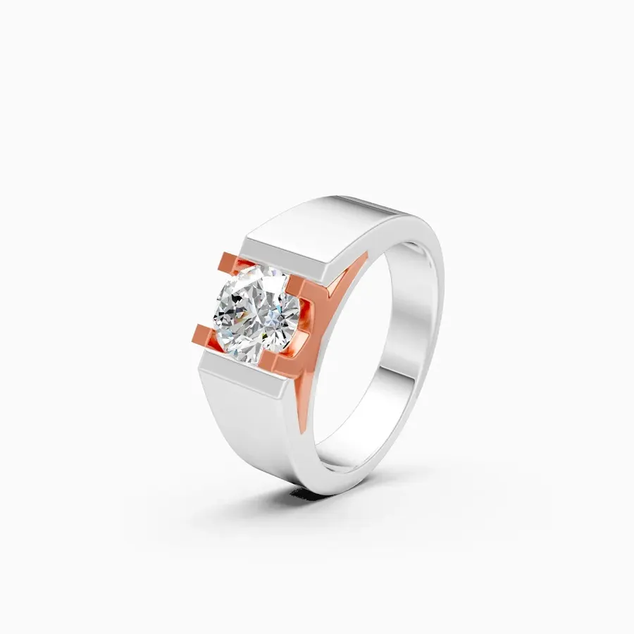 Basalt Two-Tone Solitaire Ring, 1.5 ct