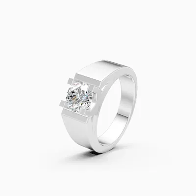 Basalt Two-Tone Solitaire Ring, 1.5 ct