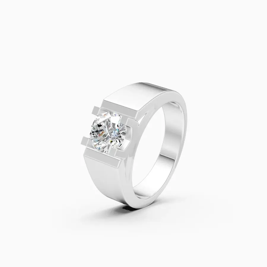 Basalt Two-Tone Solitaire Ring, 1.5 ct