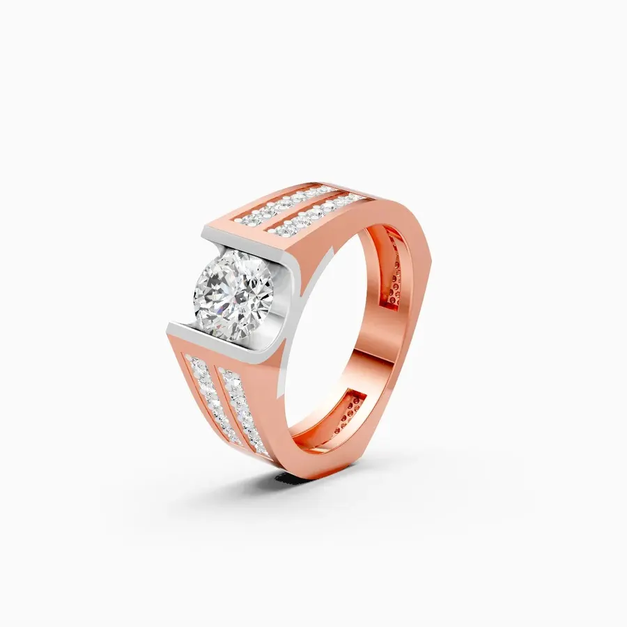 Basalt Men's Solitaire Ring, 1.8 ct