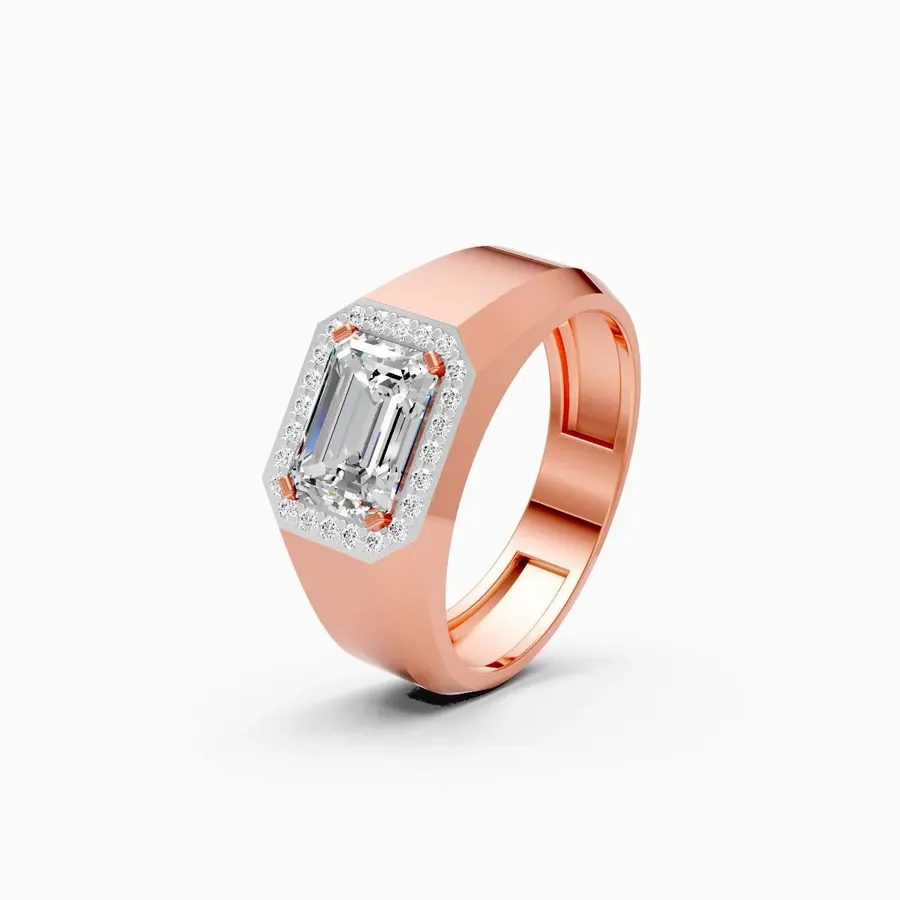 Basalt Side Stone Solitaire Ring