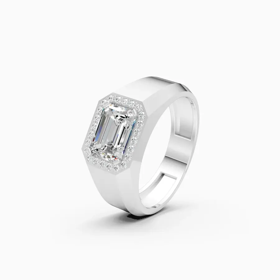 Basalt Side Stone Solitaire Ring