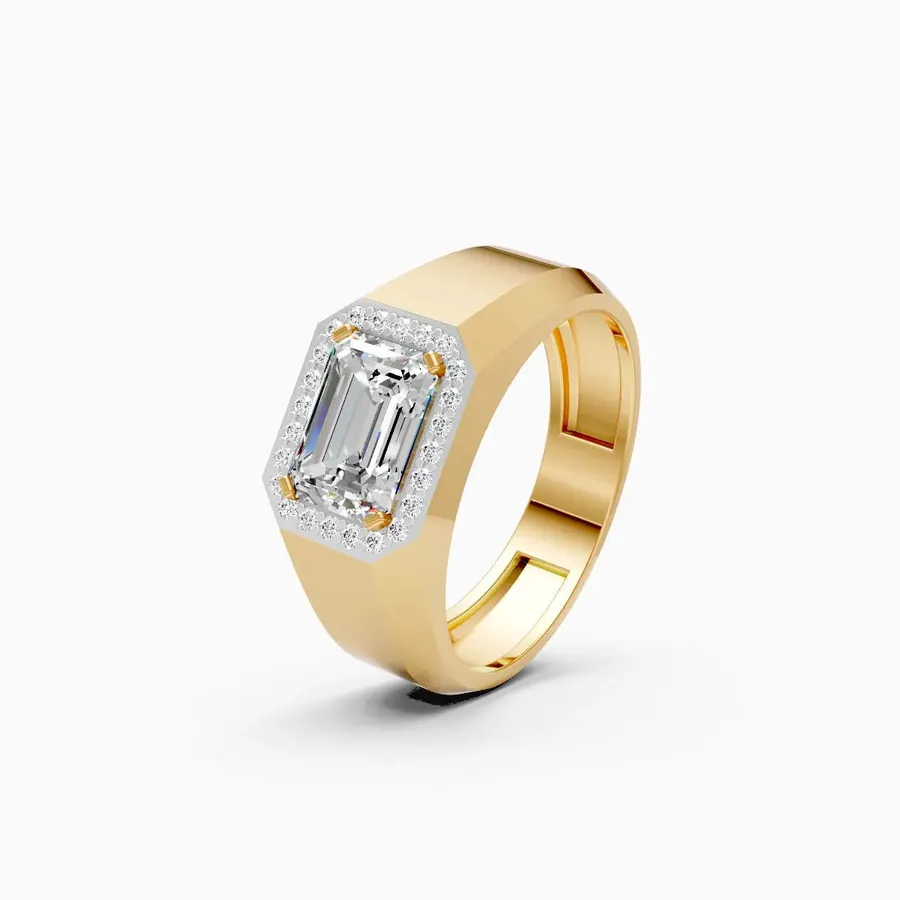 Basalt Side Stone Solitaire Ring