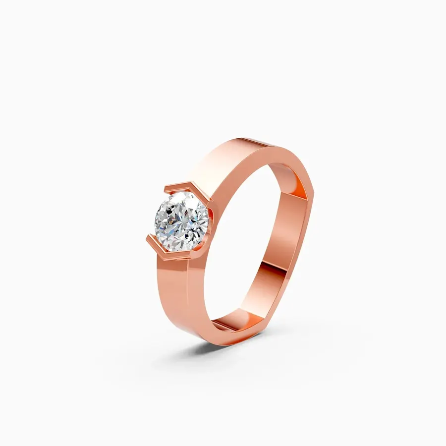 Basalt Men's Couple Solitaire Ring