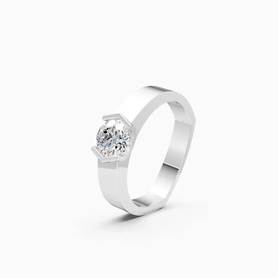 Basalt Men's Couple Solitaire Ring