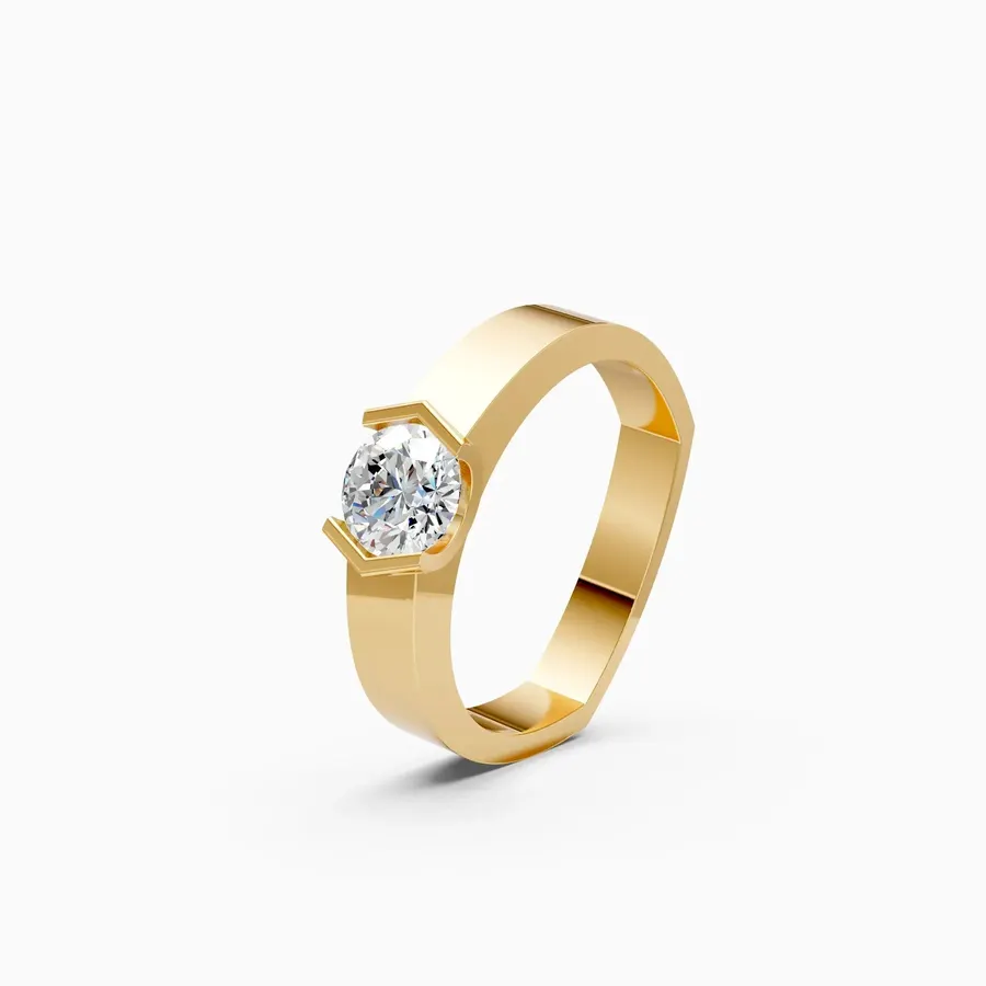 Basalt Men's Couple Solitaire Ring