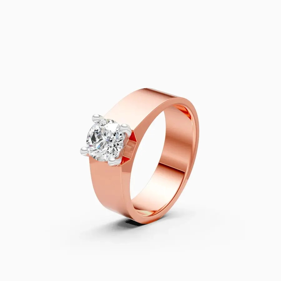 Basalt Men's Solitaire Ring, 1 ct