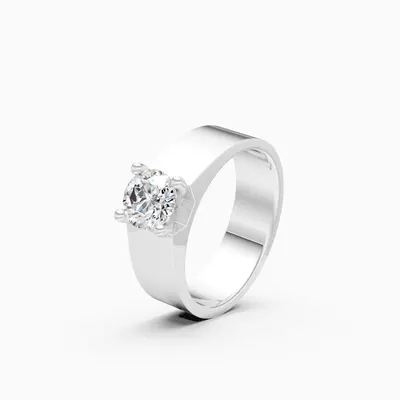 Basalt Men's Solitaire Ring, 1 ct