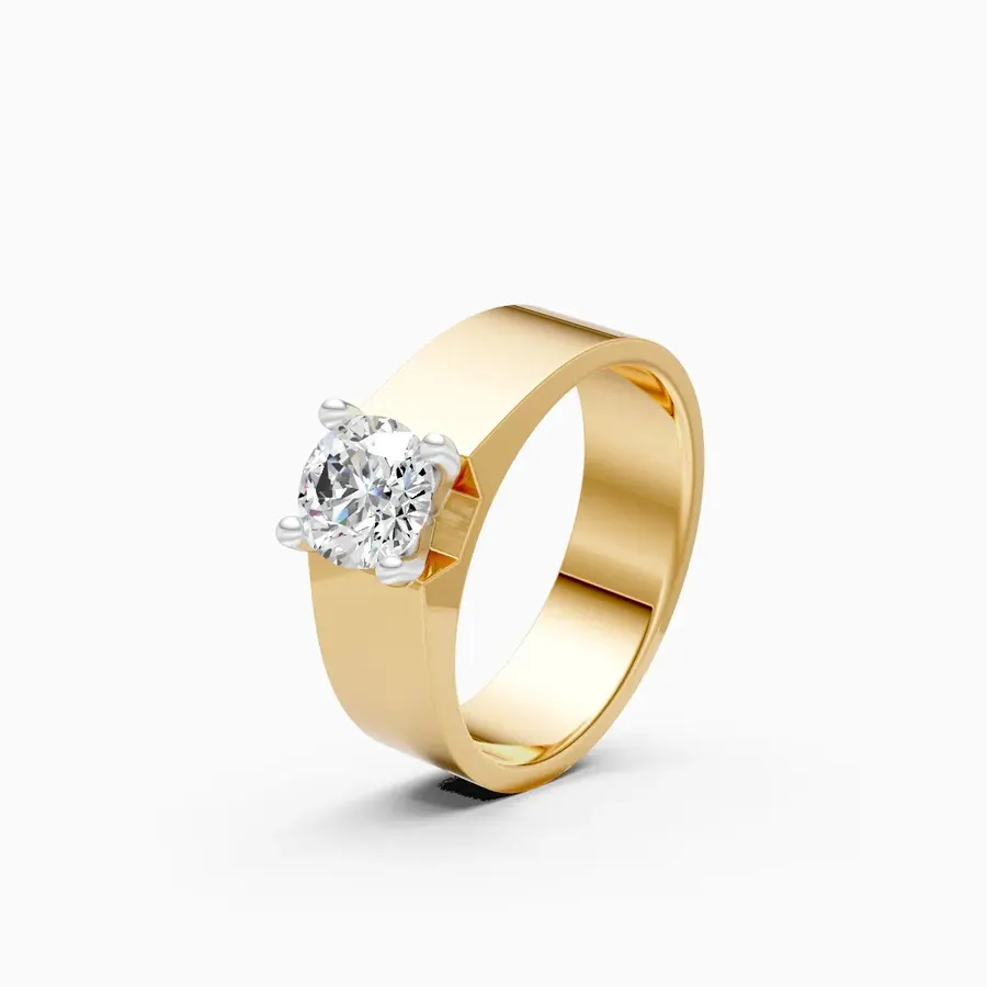 Basalt Men's Solitaire Ring, 1 ct