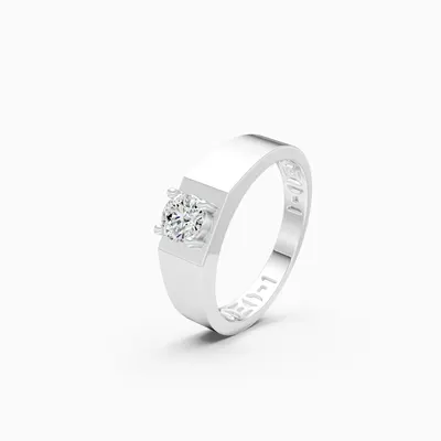 Basalt Men's Solitaire Ring, 0.54 ct