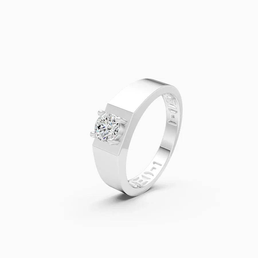 Basalt Men's Solitaire Ring, 0.54 ct