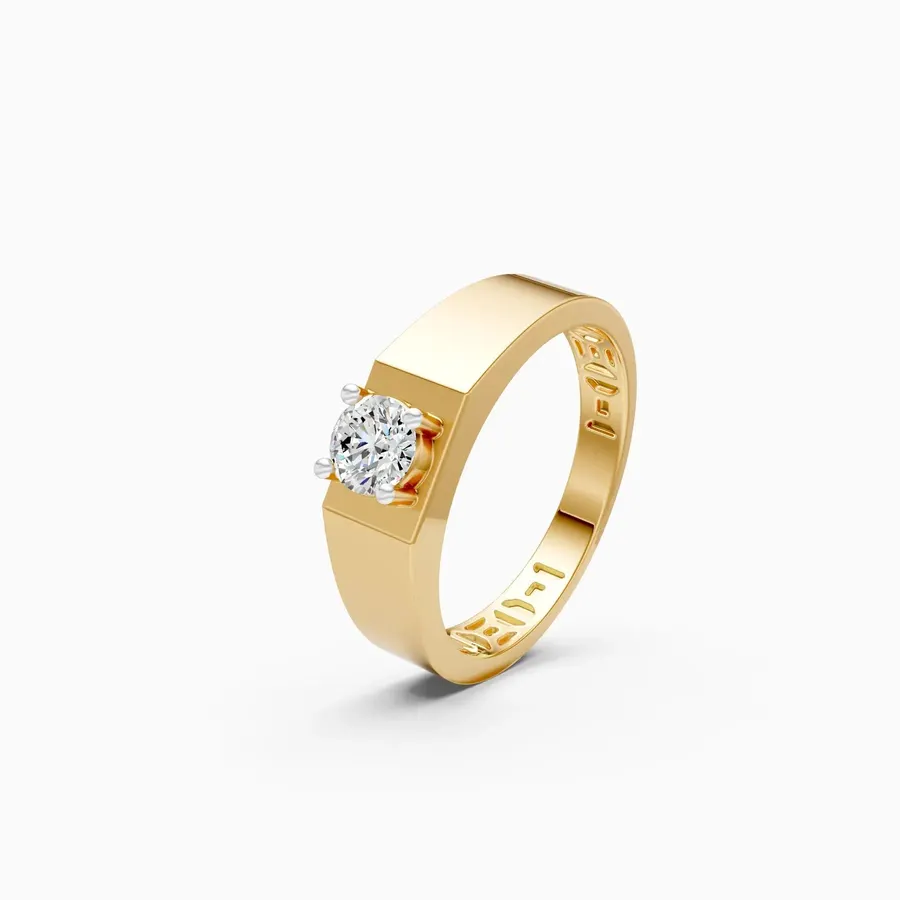 Basalt Men's Solitaire Ring, 0.54 ct