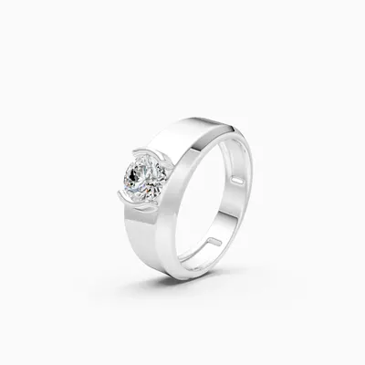 Basalt Men's Solitaire Ring, 1 ct