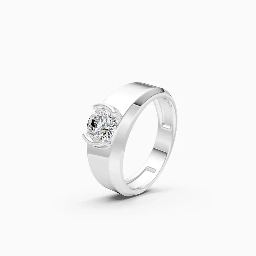 Basalt Men's Solitaire Ring, 1 ct