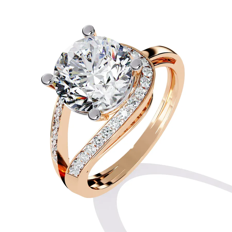 Rime Oval Curved Halo Ring, 2.95 ct