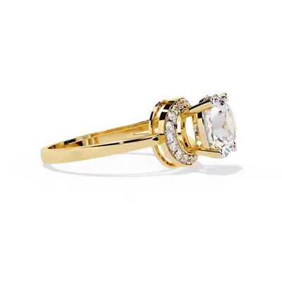 Rime Oval Curved Halo Ring, 2.95 ct, shown turning