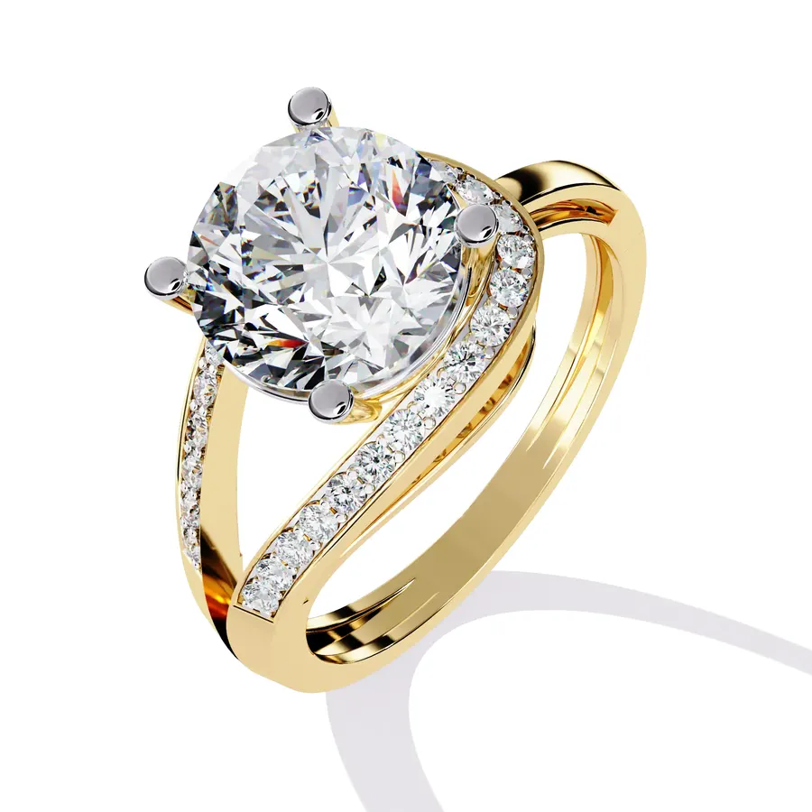 Rime Oval Curved Halo Ring, 2.95 ct