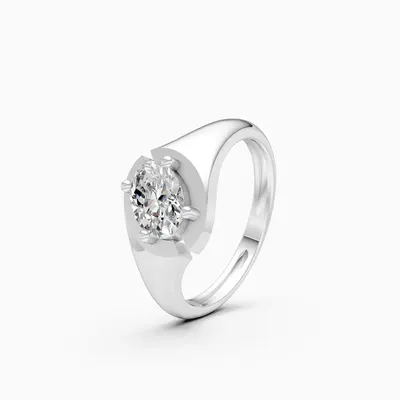 Drift Oval Solitaire Ring