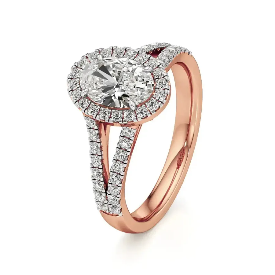 Rime Oval Classic Halo Ring