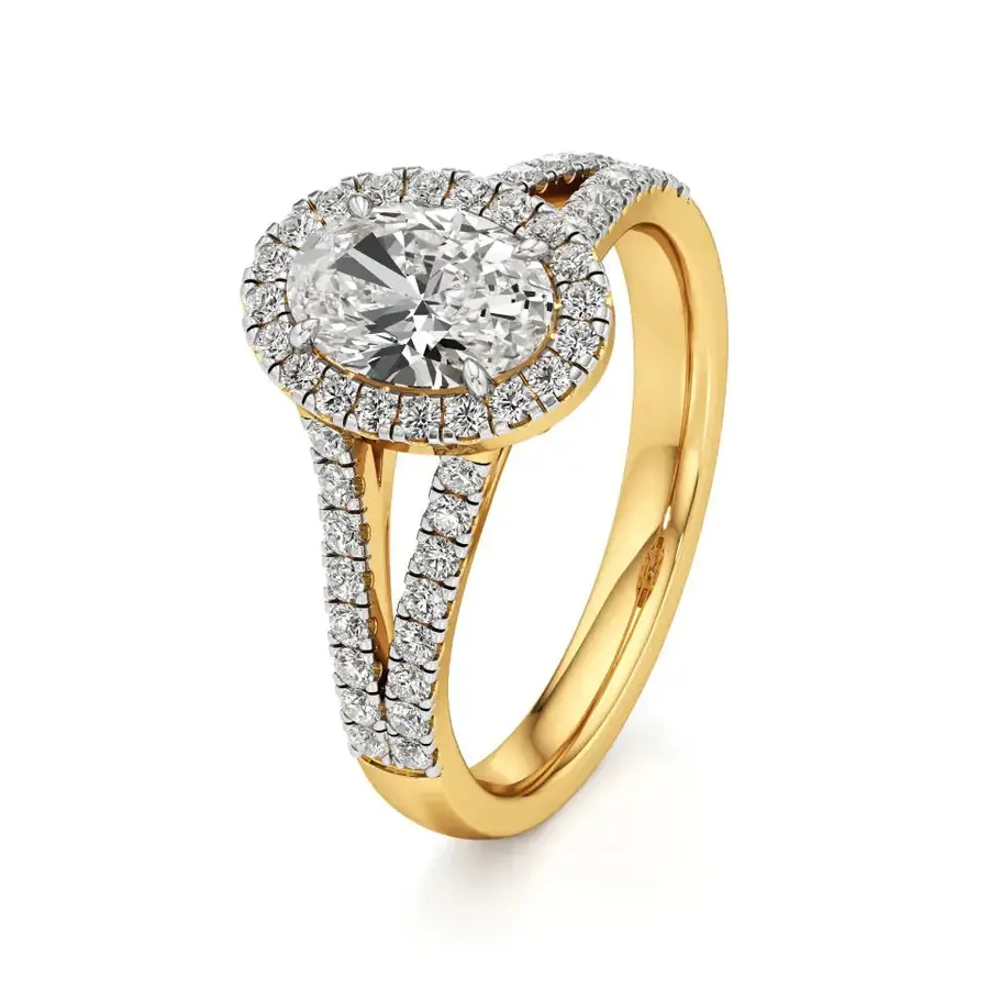 Rime Oval Classic Halo Ring