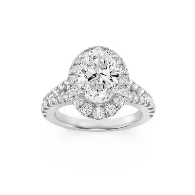 Rime Oval Cluster Halo Ring