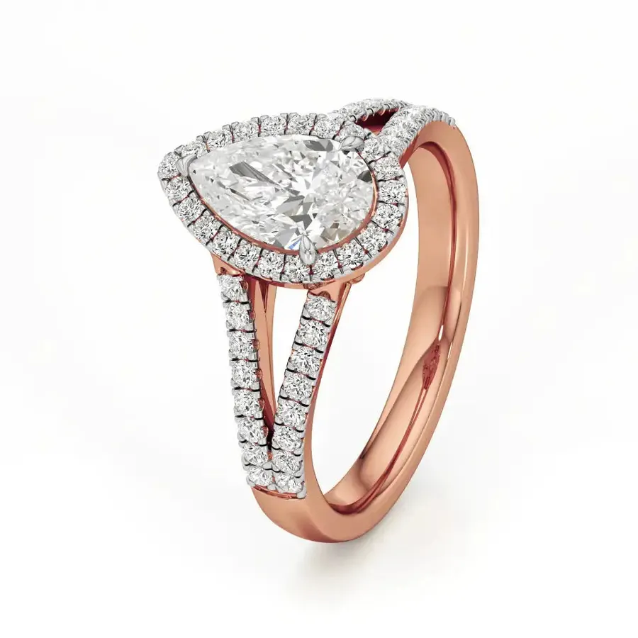 Rime Pear Solitaire Ring