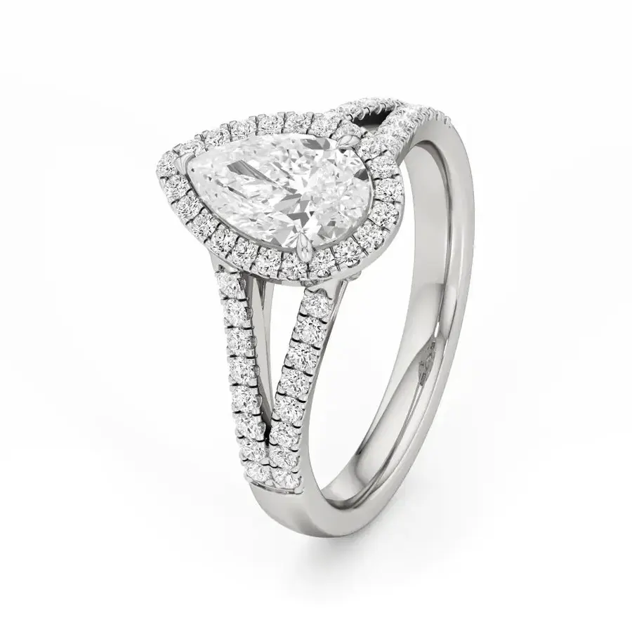 Rime Pear Solitaire Ring