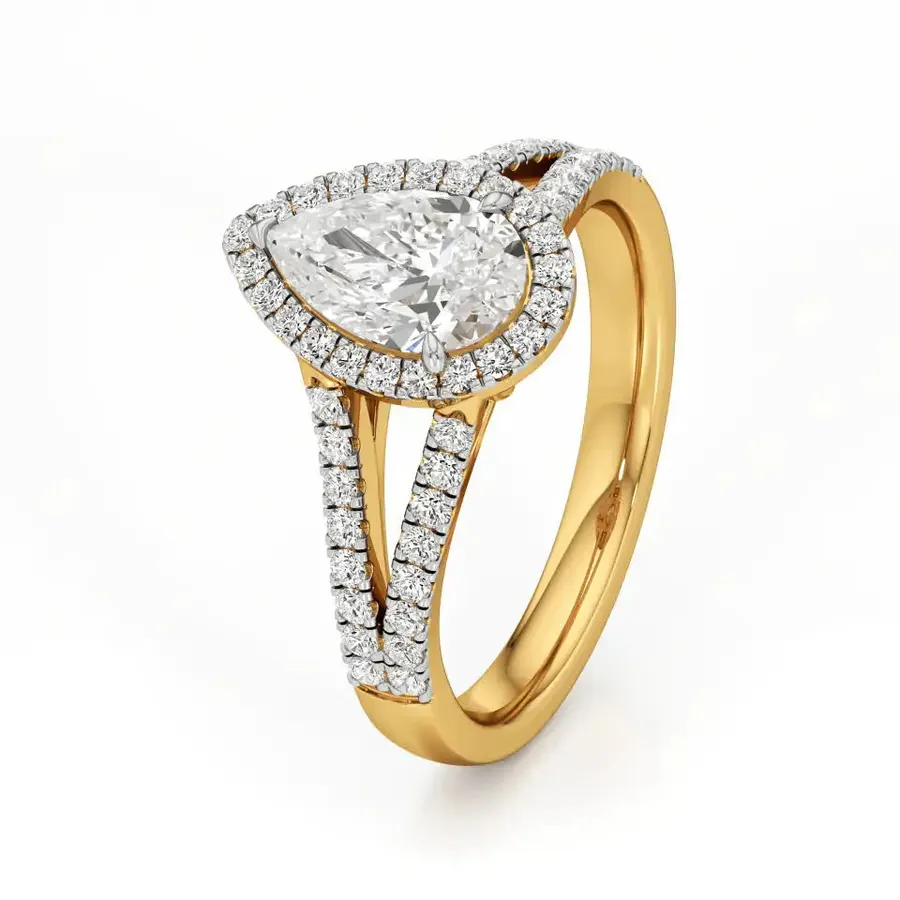 Rime Pear Solitaire Ring