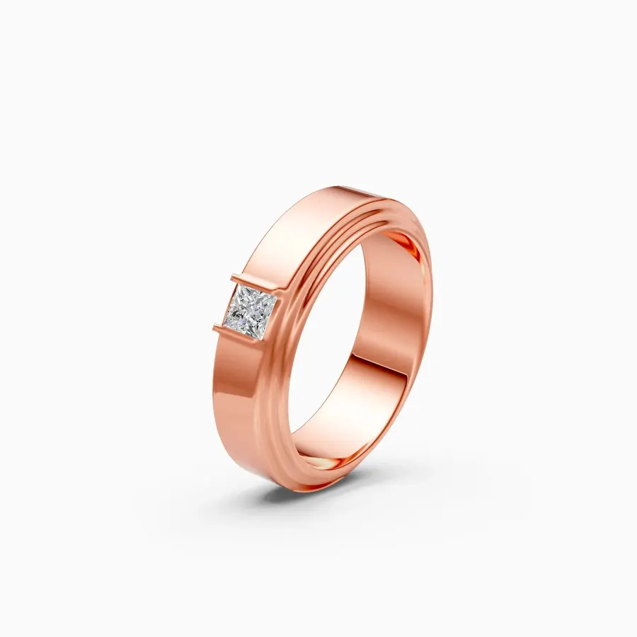 Basalt Princess Men's Solitaire Ring, 0.25 ct