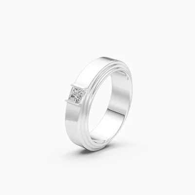 Basalt Princess Men's Solitaire Ring, 0.25 ct