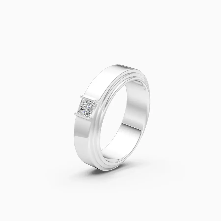 Basalt Princess Men's Solitaire Ring, 0.25 ct