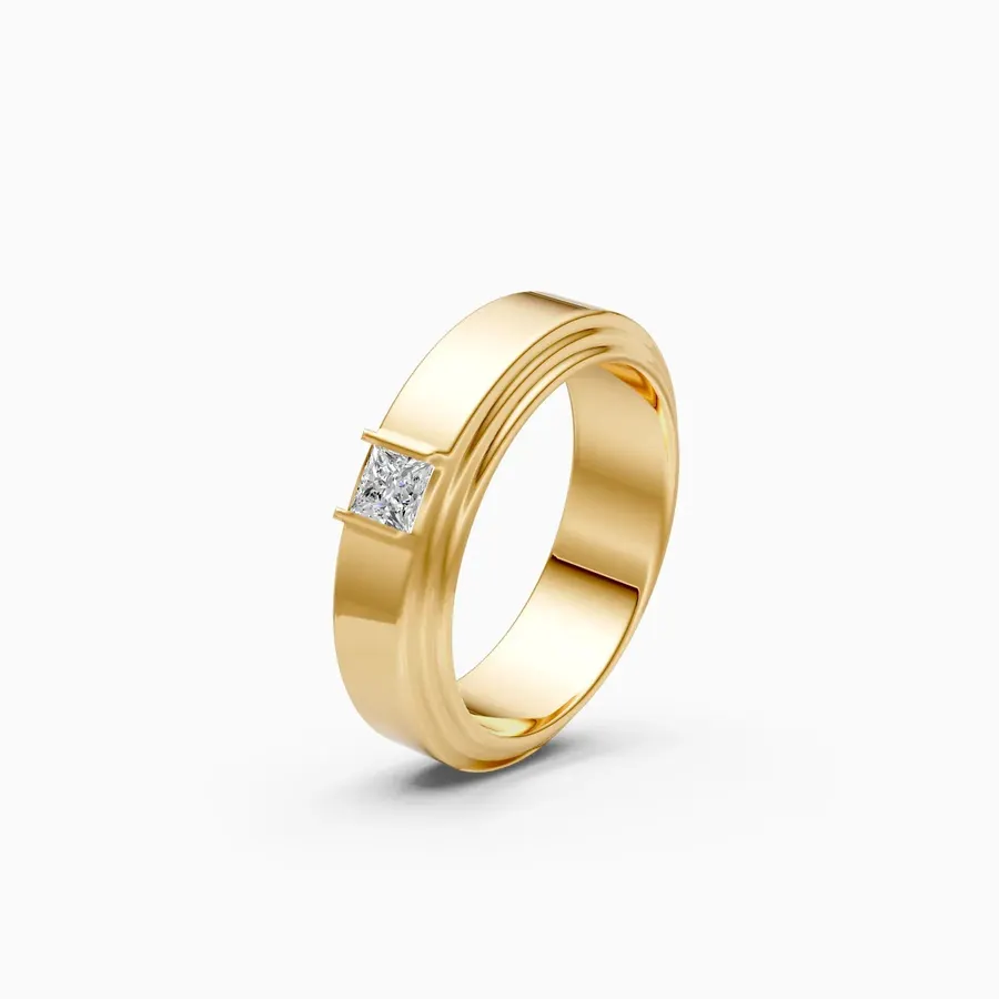 Basalt Princess Men's Solitaire Ring, 0.25 ct