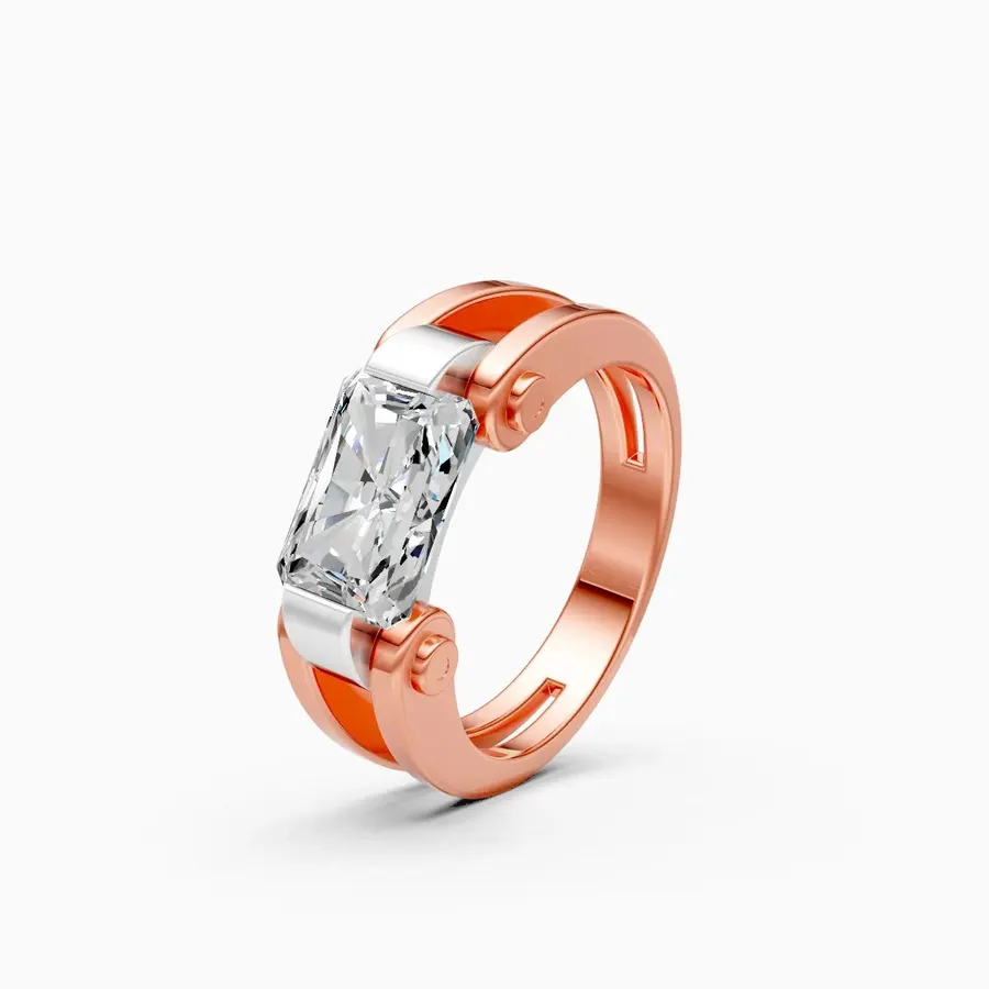 Basalt Radiant Solitaire Ring