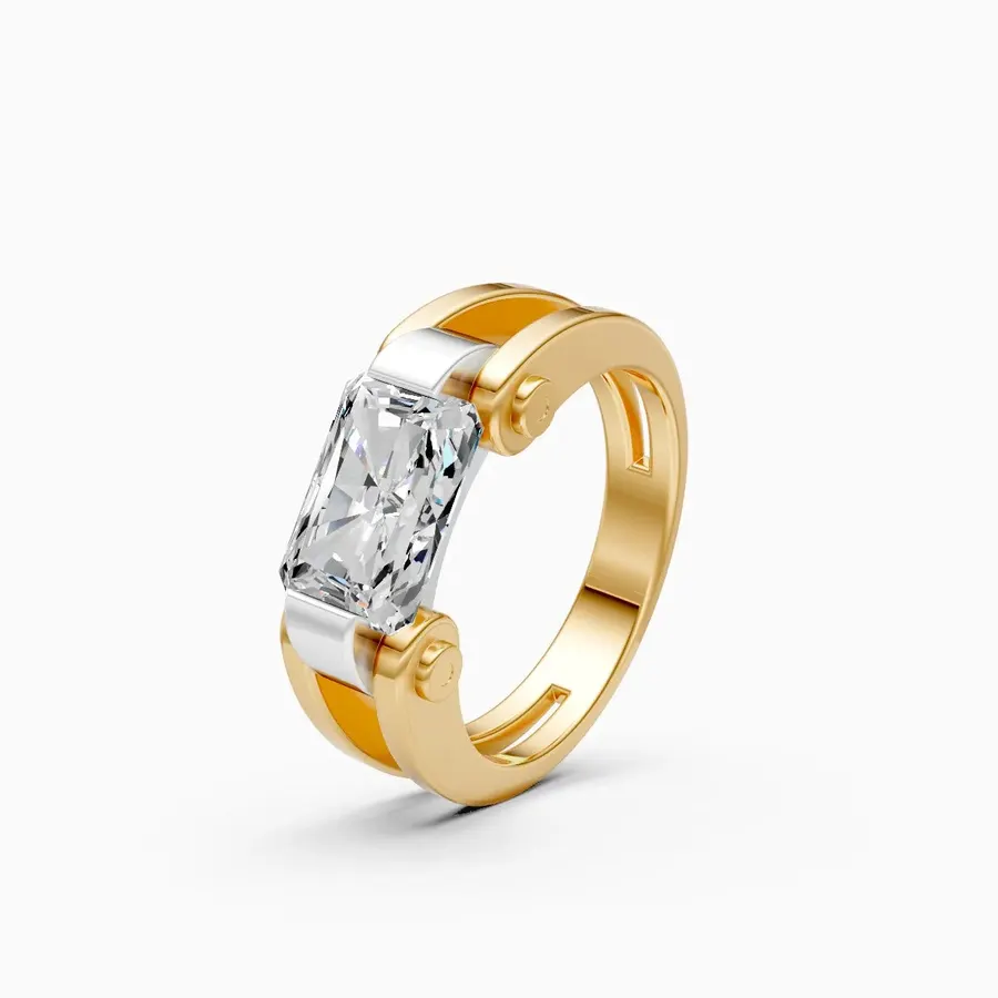 Basalt Radiant Solitaire Ring