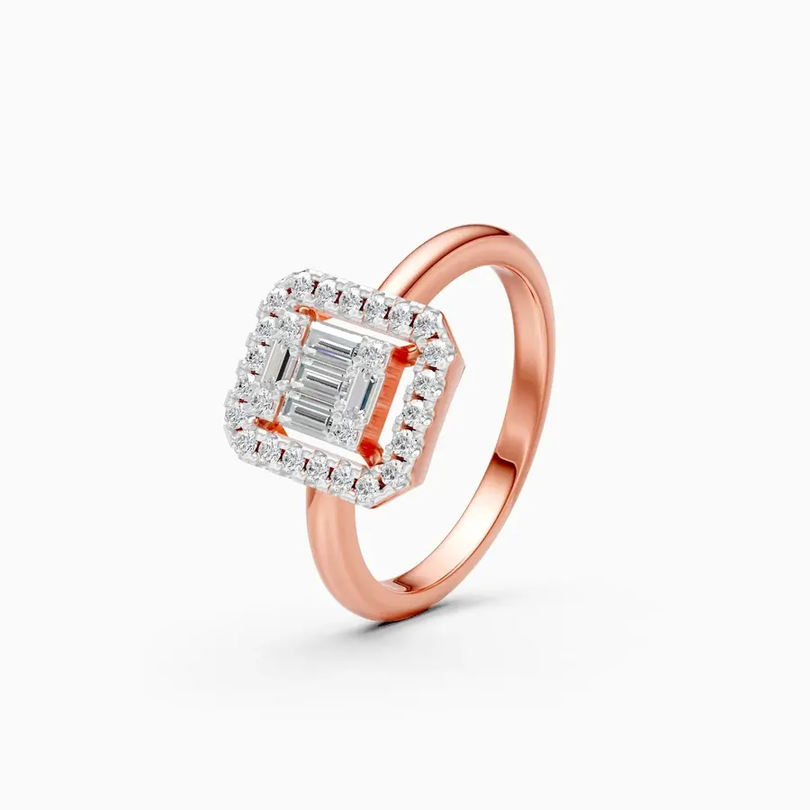 Rime Baguette Halo Ring