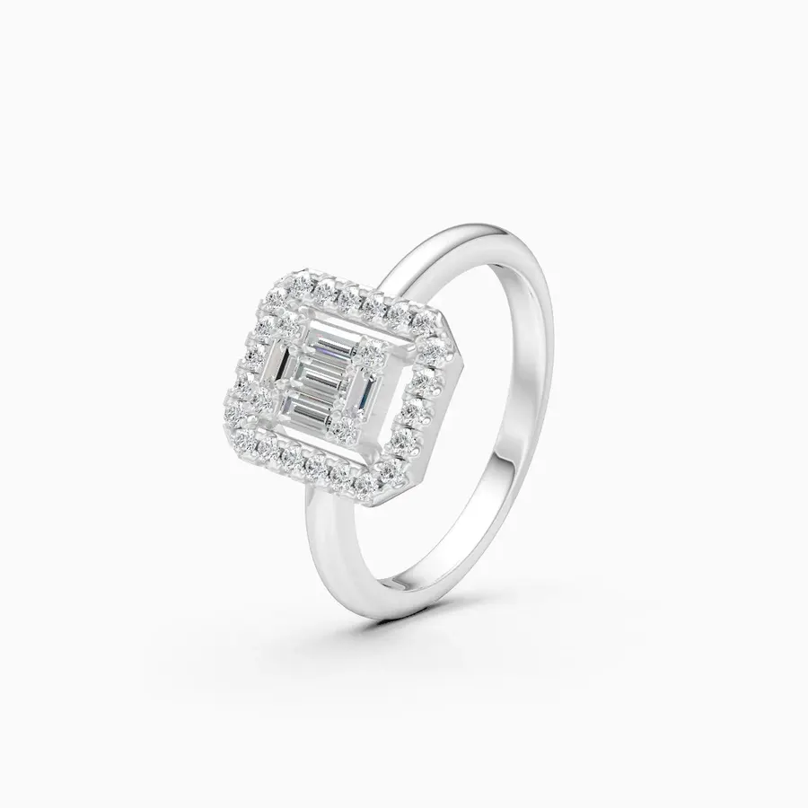 Rime Baguette Halo Ring