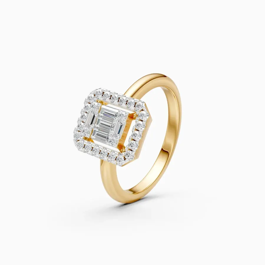 Rime Baguette Halo Ring