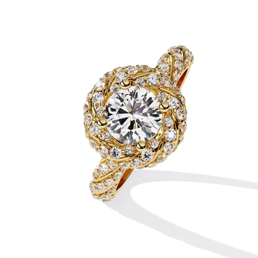 Rime Round Halo Solitaire Ring