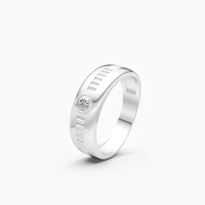 Basalt Round Bezel Solitaire Ring