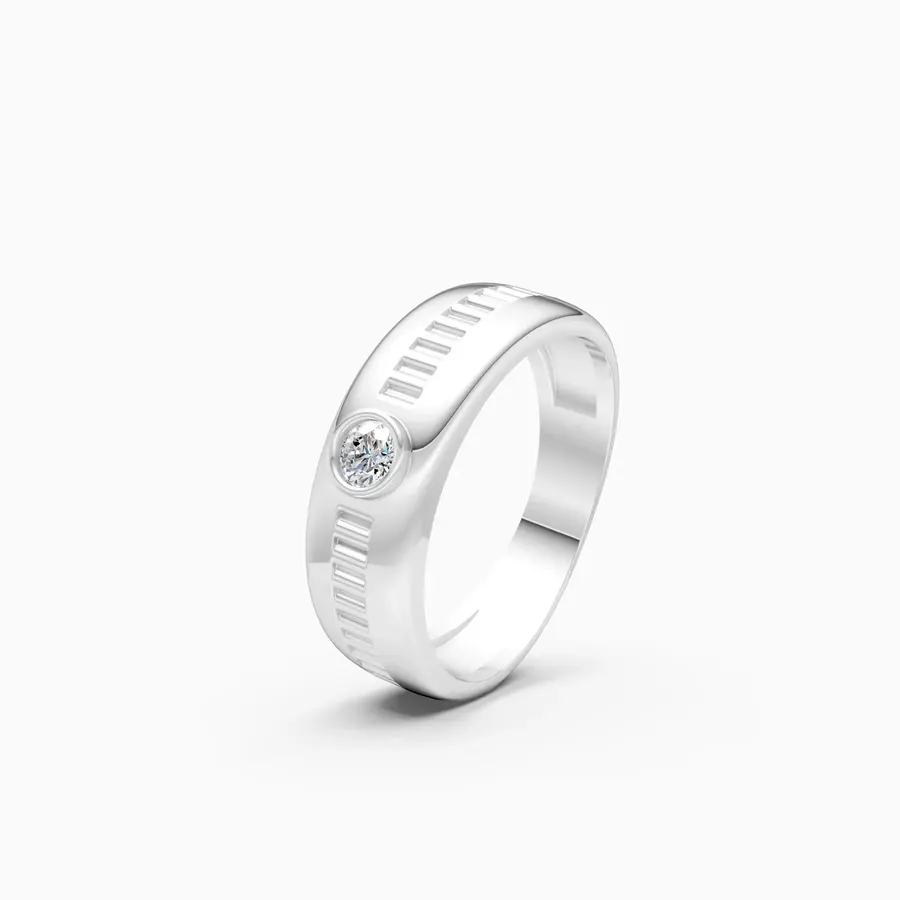 Basalt Round Bezel Solitaire Ring