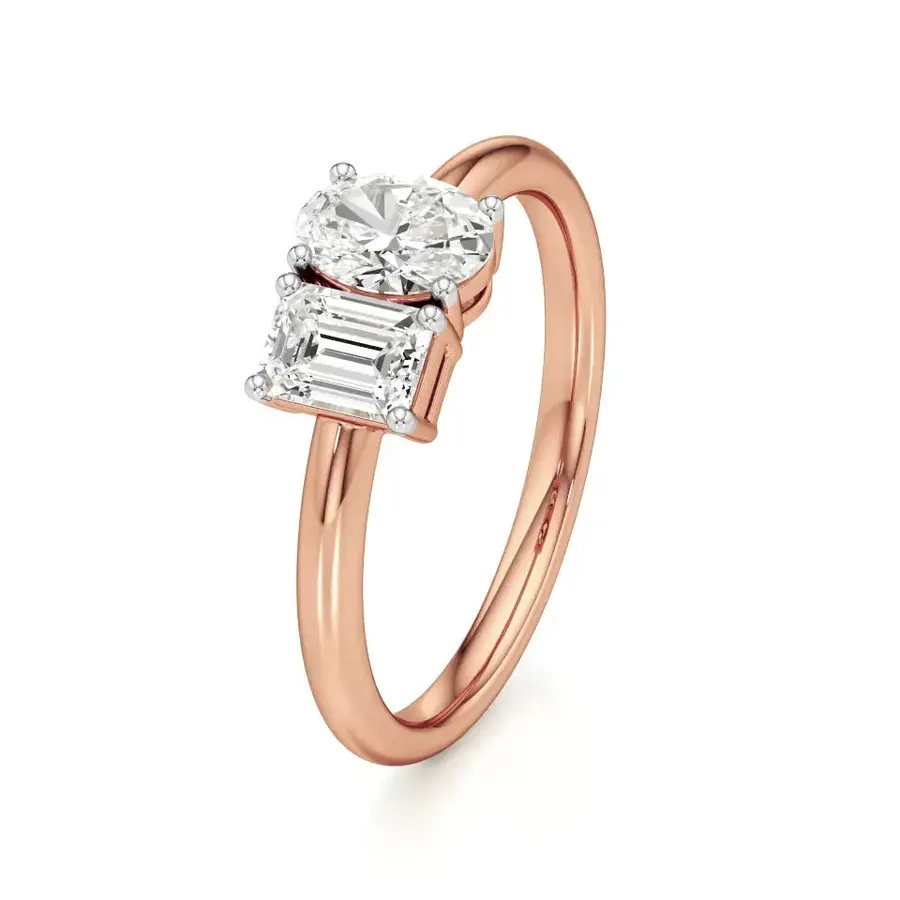 Sundog Oval & Emerald Ring