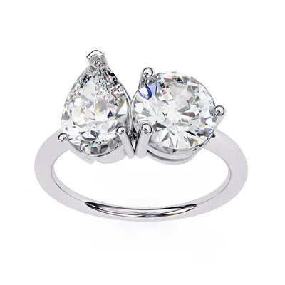 Sundog Round & Pear Ring, 0.8 ct