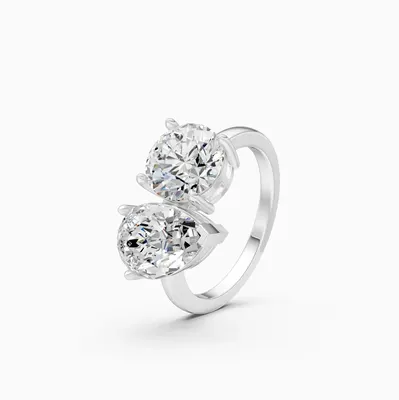 Sundog Round & Pear Halo Ring