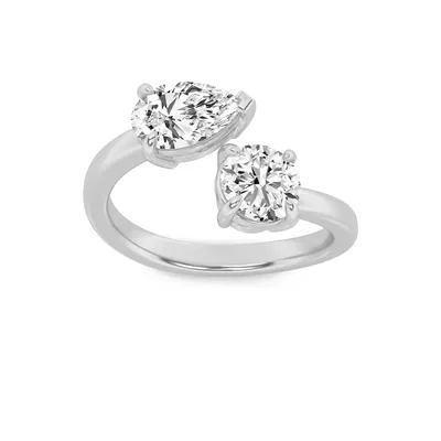 Sundog Round & Pear Ring, 1.4 ct