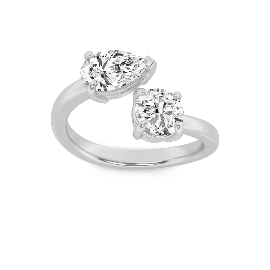 Sundog Round & Pear Ring, 1.4 ct