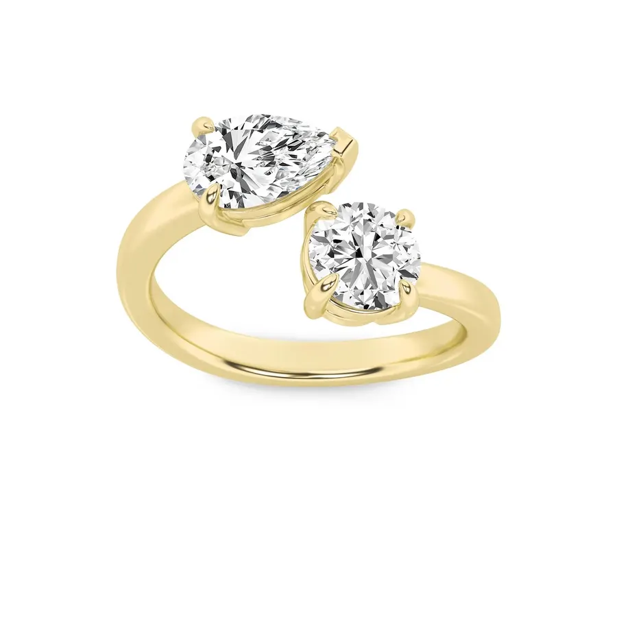 Sundog Round & Pear Ring, 1.4 ct